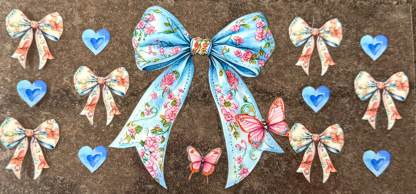 Floral Blue Bow