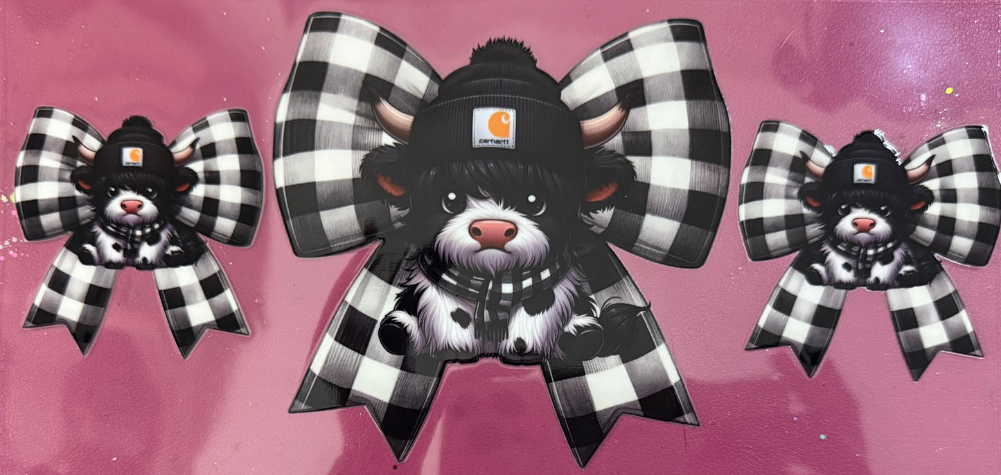 Plaid Blk Beanie Moo