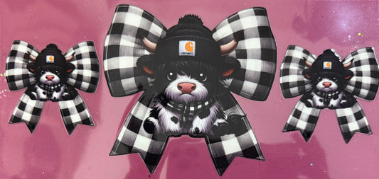 Plaid Blk Beanie Moo